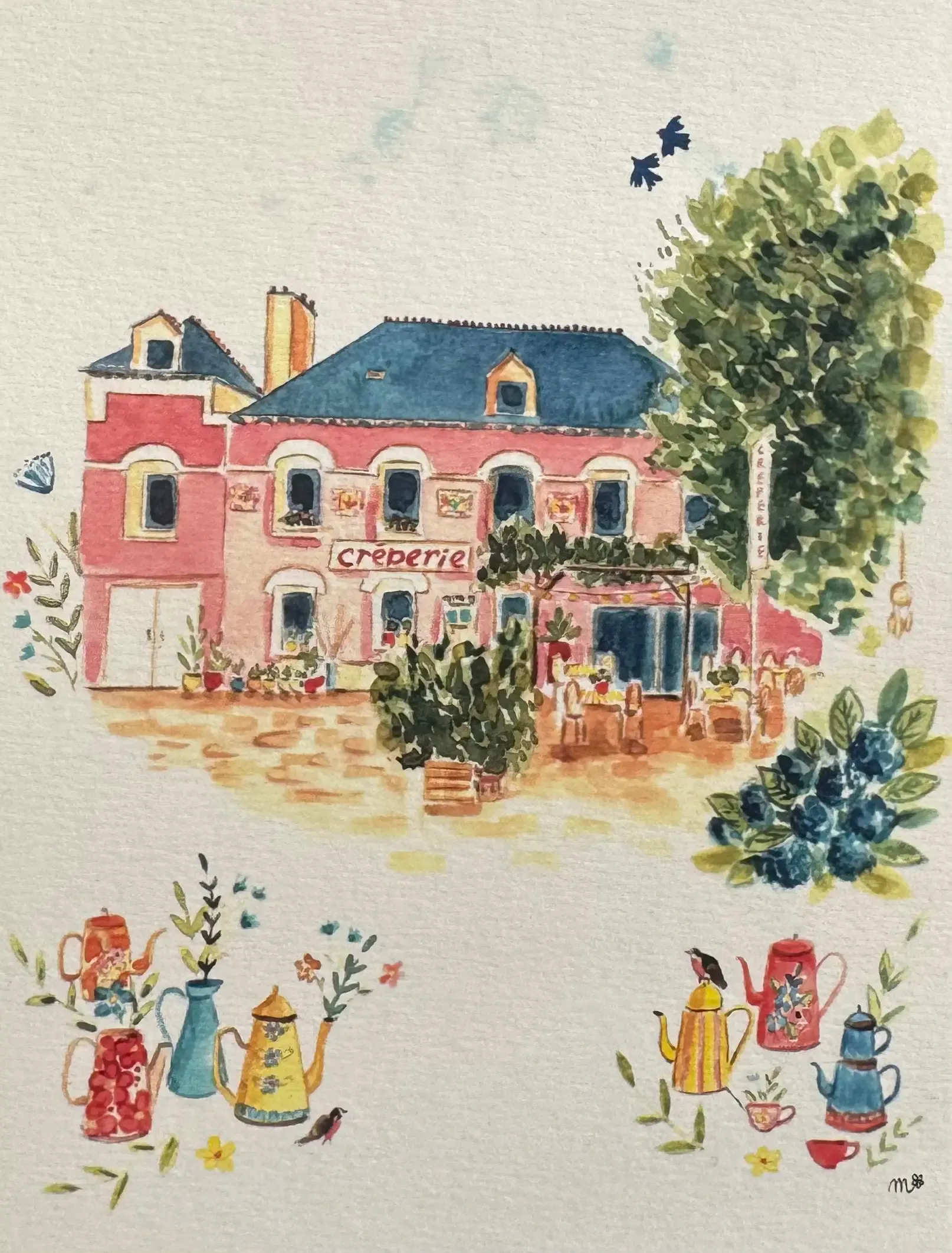 Aquarelle de la Crêperie du Port